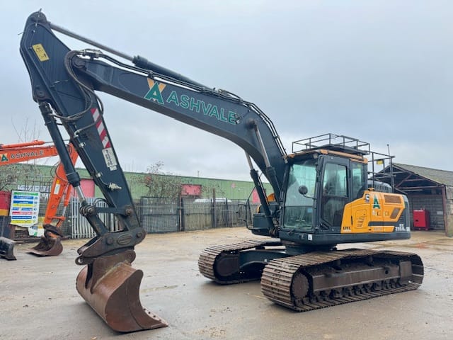 Ashvale excavator parked on construction site